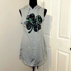 Women’s Light Gray Shamrock Hoodie Dress